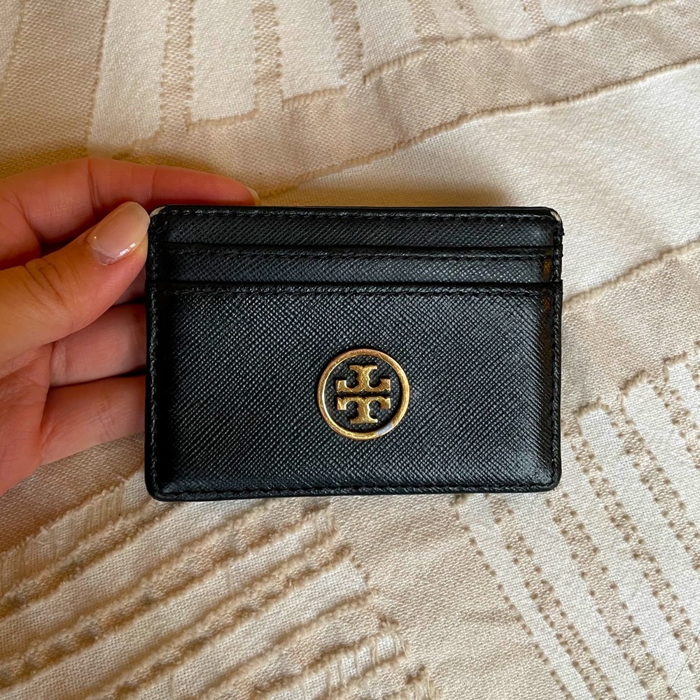 Tory Burch Black Saffiano Leather Card Holder